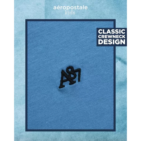 AEROPOSTALE Boys TShirt  Kids Basic Cotton Short Sleeve Shirt  Classic Crewneck Graphic Tee for Boys 416Blue