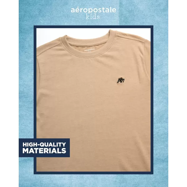 AEROPOSTALE Boys TShirt  Kids Basic Cotton Short Sleeve Shirt  Classic Crewneck Graphic Tee for Boys 416Cream
