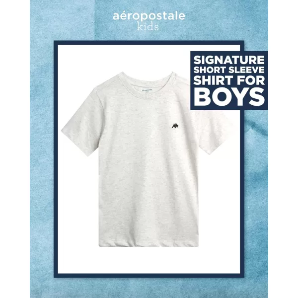 AEROPOSTALE Boys TShirt  Kids Basic Cotton Short Sleeve Shirt  Classic Crewneck Graphic Tee for Boys 416Oatmeal