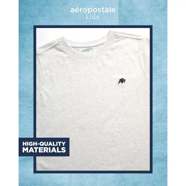 AEROPOSTALE Boys TShirt  Kids Basic Cotton Short Sleeve Shirt  Classic Crewneck Graphic Tee for Boys 416Oatmeal