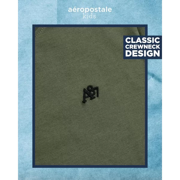 AEROPOSTALE Boys TShirt  Kids Basic Cotton Short Sleeve Shirt  Classic Crewneck Graphic Tee for Boys 416Olive