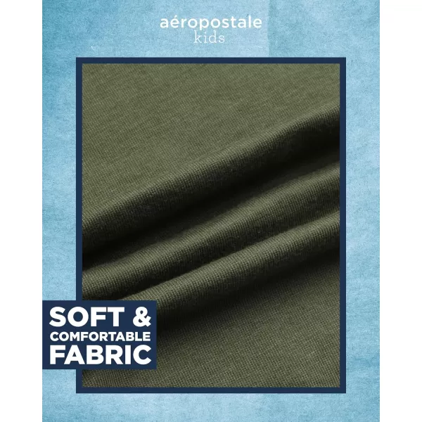 AEROPOSTALE Boys TShirt  Kids Basic Cotton Short Sleeve Shirt  Classic Crewneck Graphic Tee for Boys 416Olive