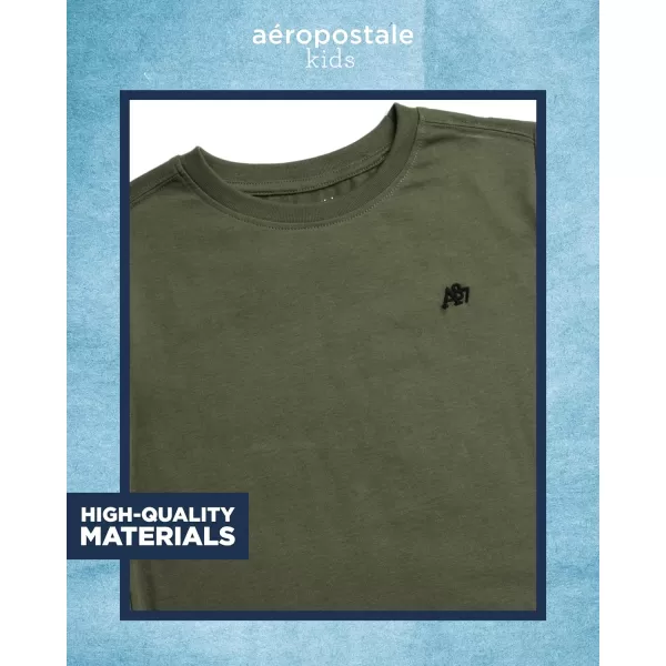AEROPOSTALE Boys TShirt  Kids Basic Cotton Short Sleeve Shirt  Classic Crewneck Graphic Tee for Boys 416Olive