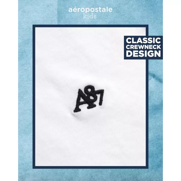 AEROPOSTALE Boys TShirt  Kids Basic Cotton Short Sleeve Shirt  Classic Crewneck Graphic Tee for Boys 416White