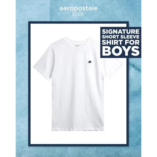 AEROPOSTALE Boys TShirt  Kids Basic Cotton Short Sleeve Shirt  Classic Crewneck Graphic Tee for Boys 416White
