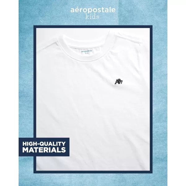 AEROPOSTALE Boys TShirt  Kids Basic Cotton Short Sleeve Shirt  Classic Crewneck Graphic Tee for Boys 416White