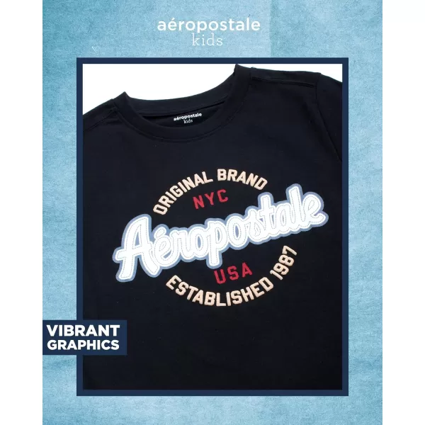 AEROPOSTALE Boys TShirt  Kids Cotton Short Sleeve Shirt  Classic Crewneck Graphic Tee for Boys 416Black