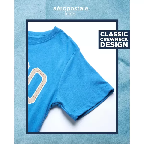 AEROPOSTALE Boys TShirt  Kids Cotton Short Sleeve Shirt  Classic Crewneck Graphic Tee for Boys 416Blue
