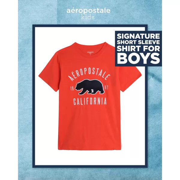 AEROPOSTALE Boys TShirt  Kids Cotton Short Sleeve Shirt  Classic Crewneck Graphic Tee for Boys 416Ember Red