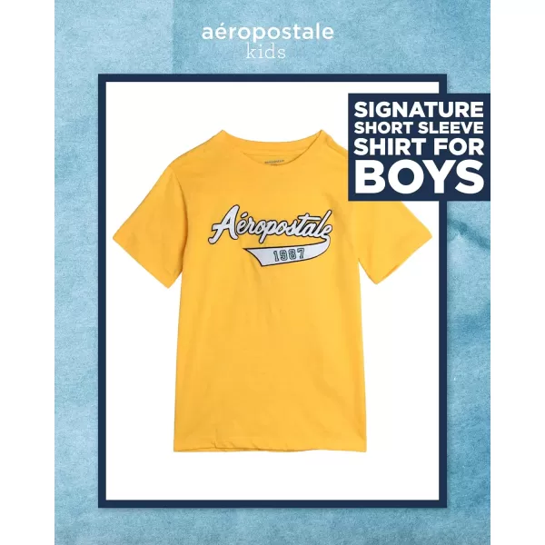 AEROPOSTALE Boys TShirt  Kids Cotton Short Sleeve Shirt  Classic Crewneck Graphic Tee for Boys 416Gold
