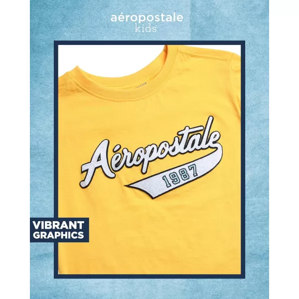 AEROPOSTALE Boys TShirt  Kids Cotton Short Sleeve Shirt  Classic Crewneck Graphic Tee for Boys 416Gold