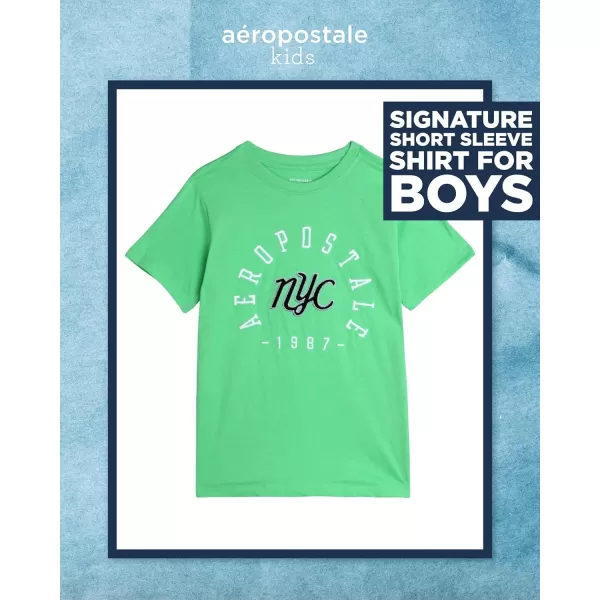 AEROPOSTALE Boys TShirt  Kids Cotton Short Sleeve Shirt  Classic Crewneck Graphic Tee for Boys 416Green