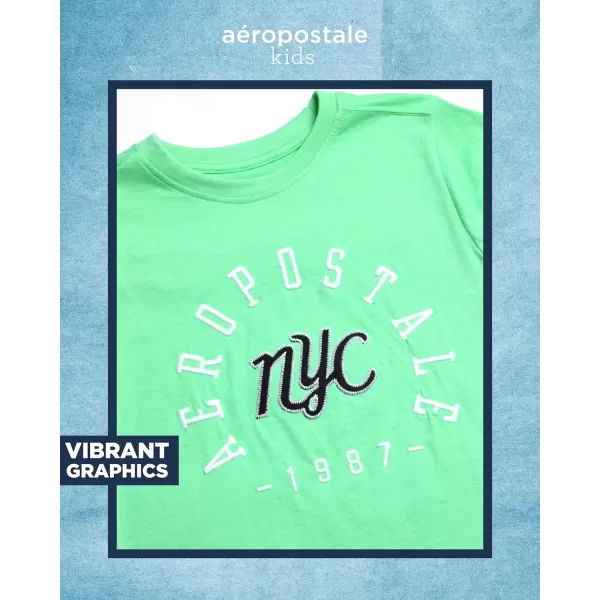 AEROPOSTALE Boys TShirt  Kids Cotton Short Sleeve Shirt  Classic Crewneck Graphic Tee for Boys 416Green