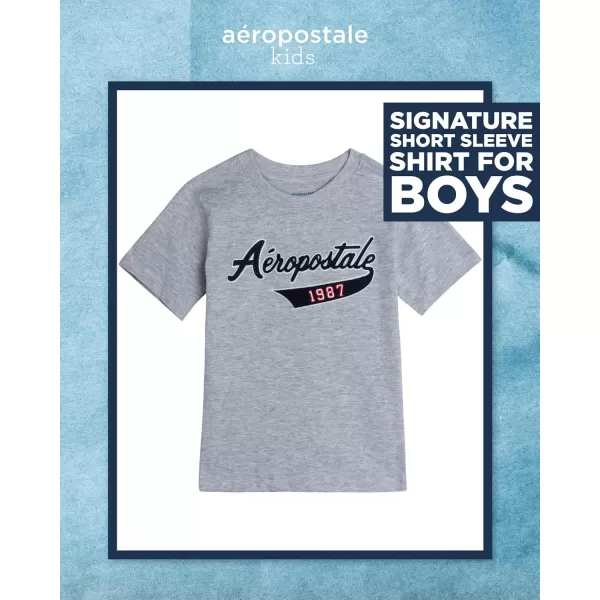 AEROPOSTALE Boys TShirt  Kids Cotton Short Sleeve Shirt  Classic Crewneck Graphic Tee for Boys 416Grey