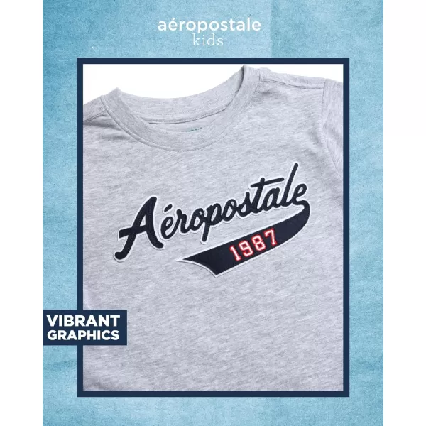 AEROPOSTALE Boys TShirt  Kids Cotton Short Sleeve Shirt  Classic Crewneck Graphic Tee for Boys 416Grey