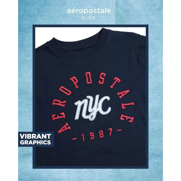 AEROPOSTALE Boys TShirt  Kids Cotton Short Sleeve Shirt  Classic Crewneck Graphic Tee for Boys 416Navy