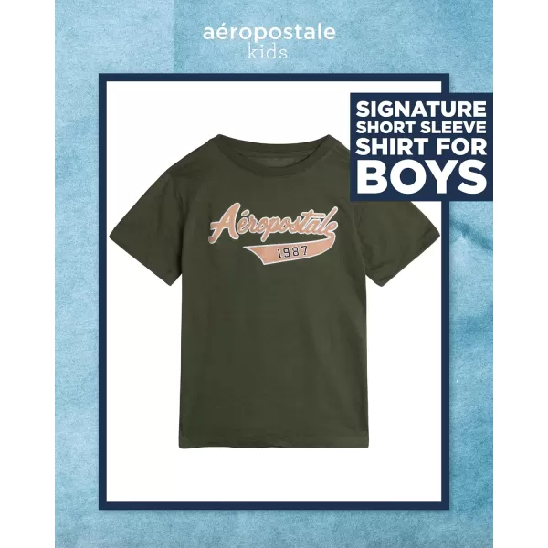 AEROPOSTALE Boys TShirt  Kids Cotton Short Sleeve Shirt  Classic Crewneck Graphic Tee for Boys 416Olive