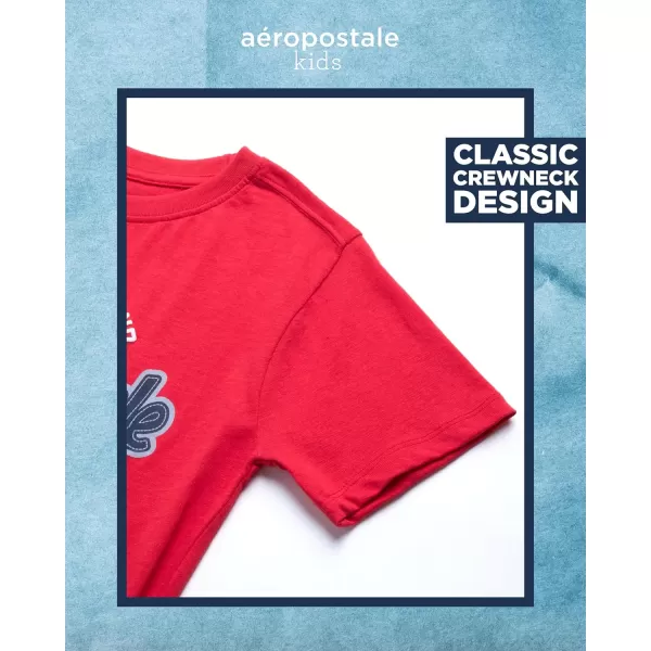 AEROPOSTALE Boys TShirt  Kids Cotton Short Sleeve Shirt  Classic Crewneck Graphic Tee for Boys 416Red