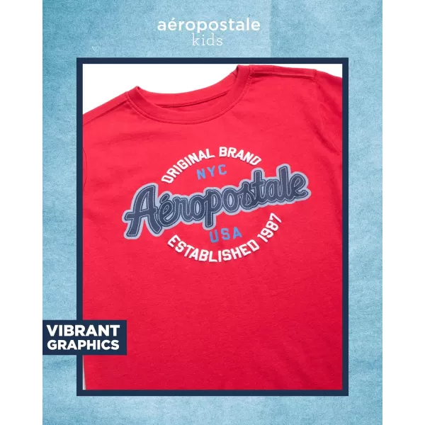 AEROPOSTALE Boys TShirt  Kids Cotton Short Sleeve Shirt  Classic Crewneck Graphic Tee for Boys 416Red