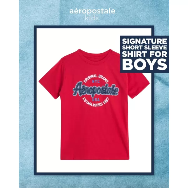 AEROPOSTALE Boys TShirt  Kids Cotton Short Sleeve Shirt  Classic Crewneck Graphic Tee for Boys 416Red