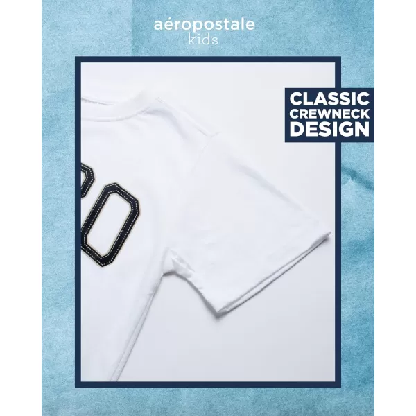 AEROPOSTALE Boys TShirt  Kids Cotton Short Sleeve Shirt  Classic Crewneck Graphic Tee for Boys 416White