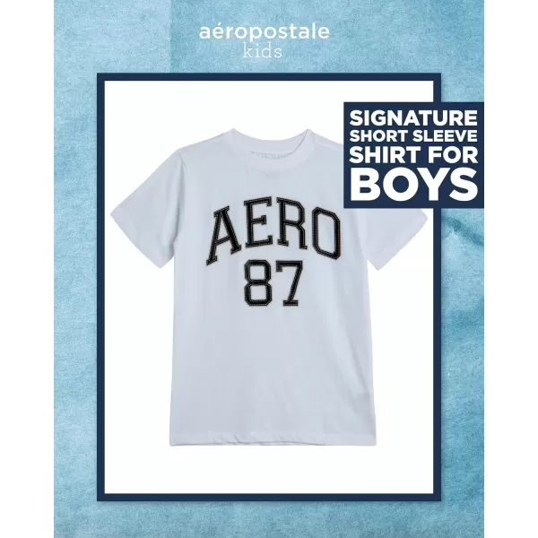 AEROPOSTALE Boys TShirt  Kids Cotton Short Sleeve Shirt  Classic Crewneck Graphic Tee for Boys 416White