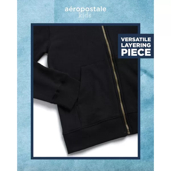 AEROPOSTALE Boys Zip Up Hoodie Sweatshirt  Casual Kids Fleece Hooded Sweatshirt for Boys 412Black