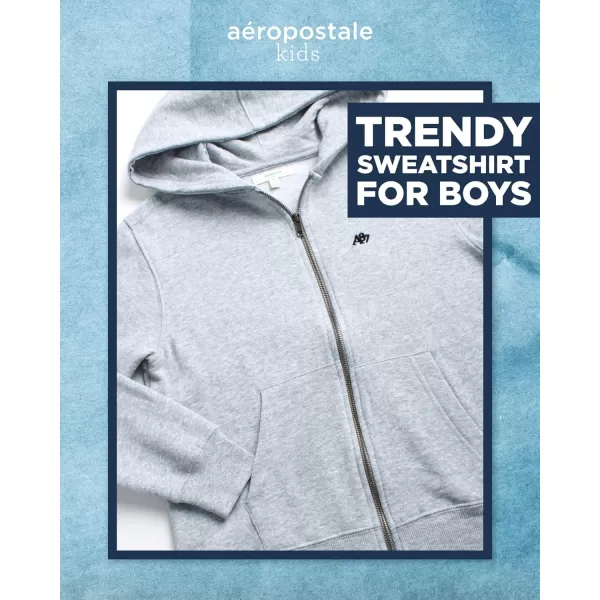 AEROPOSTALE Boys Zip Up Hoodie Sweatshirt  Casual Kids Fleece Hooded Sweatshirt for Boys 412Grey