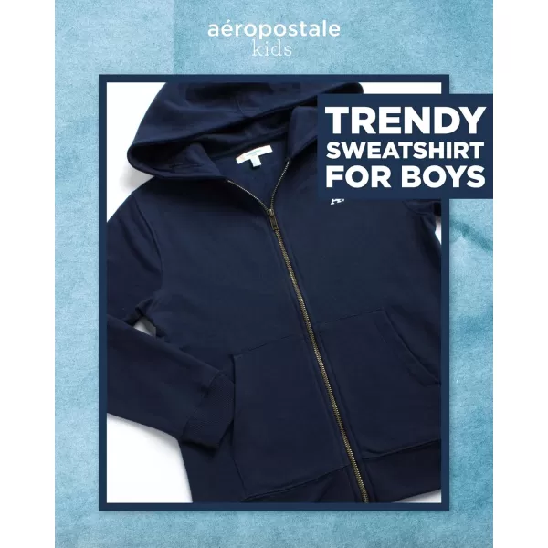 AEROPOSTALE Boys Zip Up Hoodie Sweatshirt  Casual Kids Fleece Hooded Sweatshirt for Boys 412Navy