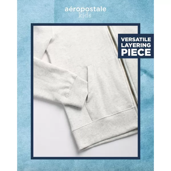 AEROPOSTALE Boys Zip Up Hoodie Sweatshirt  Casual Kids Fleece Hooded Sweatshirt for Boys 412Oatmeal Heather