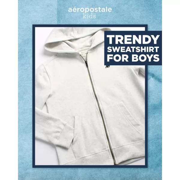 AEROPOSTALE Boys Zip Up Hoodie Sweatshirt  Casual Kids Fleece Hooded Sweatshirt for Boys 412Oatmeal Heather
