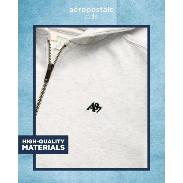 AEROPOSTALE Boys Zip Up Hoodie Sweatshirt  Casual Kids Fleece Hooded Sweatshirt for Boys 412Oatmeal Heather