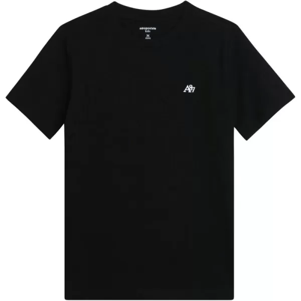 AEROPOSTALE Boys TShirt  Kids Basic Cotton Short Sleeve Shirt  Classic Crewneck Graphic Tee for Boys 416Black