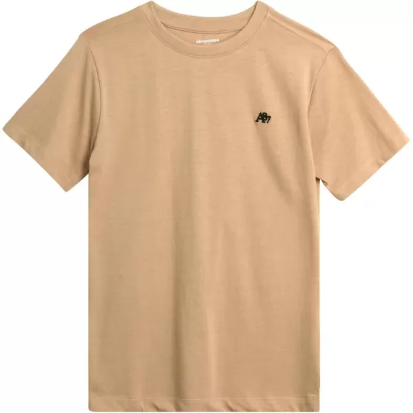 AEROPOSTALE Boys TShirt  Kids Basic Cotton Short Sleeve Shirt  Classic Crewneck Graphic Tee for Boys 416Cream