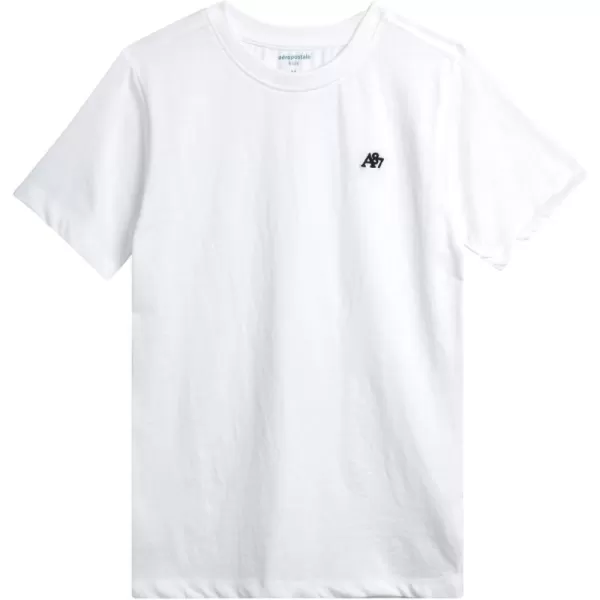 AEROPOSTALE Boys TShirt  Kids Basic Cotton Short Sleeve Shirt  Classic Crewneck Graphic Tee for Boys 416White