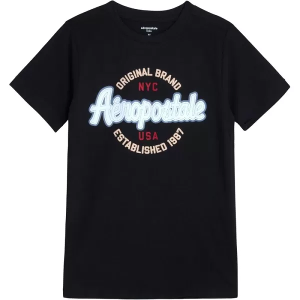 AEROPOSTALE Boys TShirt  Kids Cotton Short Sleeve Shirt  Classic Crewneck Graphic Tee for Boys 416Black
