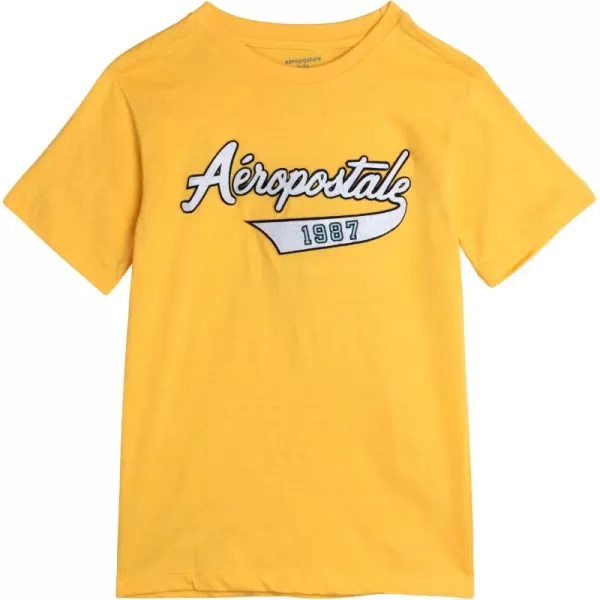 AEROPOSTALE Boys TShirt  Kids Cotton Short Sleeve Shirt  Classic Crewneck Graphic Tee for Boys 416Gold
