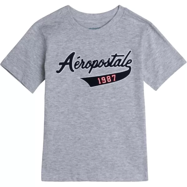 AEROPOSTALE Boys TShirt  Kids Cotton Short Sleeve Shirt  Classic Crewneck Graphic Tee for Boys 416Grey