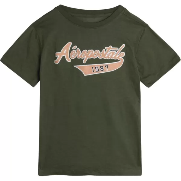 AEROPOSTALE Boys TShirt  Kids Cotton Short Sleeve Shirt  Classic Crewneck Graphic Tee for Boys 416Olive