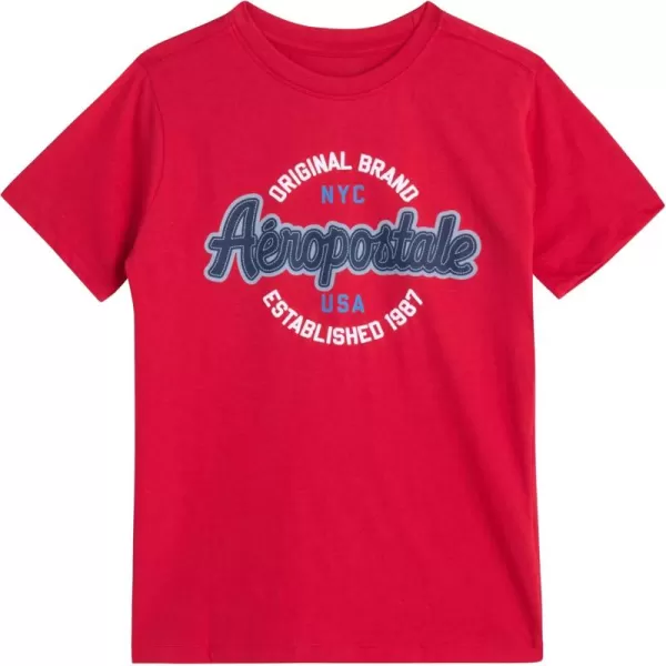 AEROPOSTALE Boys TShirt  Kids Cotton Short Sleeve Shirt  Classic Crewneck Graphic Tee for Boys 416Red