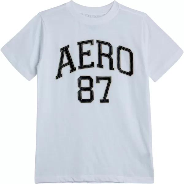 AEROPOSTALE Boys TShirt  Kids Cotton Short Sleeve Shirt  Classic Crewneck Graphic Tee for Boys 416White