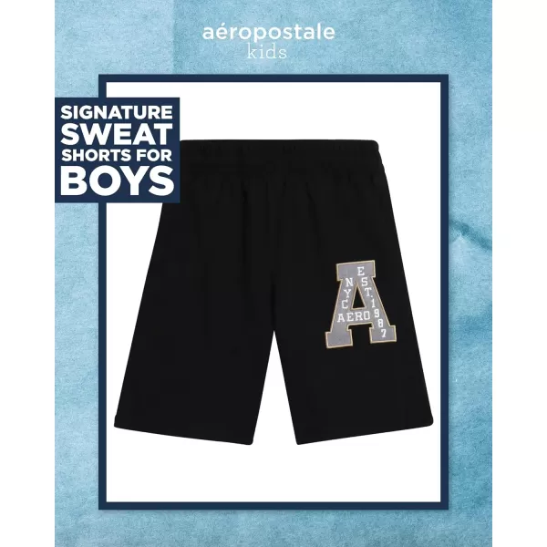 AEROPOSTALE Boys Active Shorts  Fleece Sweat Shorts with Pockets  Gym Running Performance Athletic Shorts 416Black