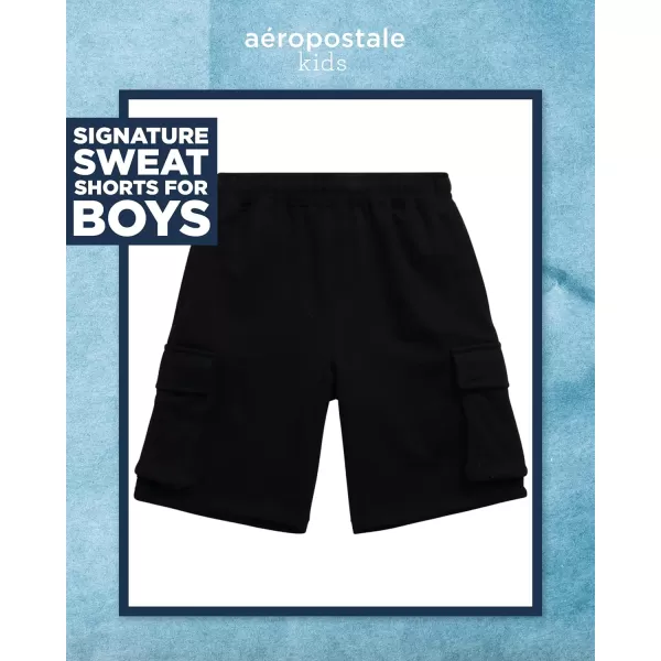 AEROPOSTALE Boys Active Shorts  Fleece Sweat Shorts with Pockets  Gym Running Performance Athletic Shorts 416Black Cargo