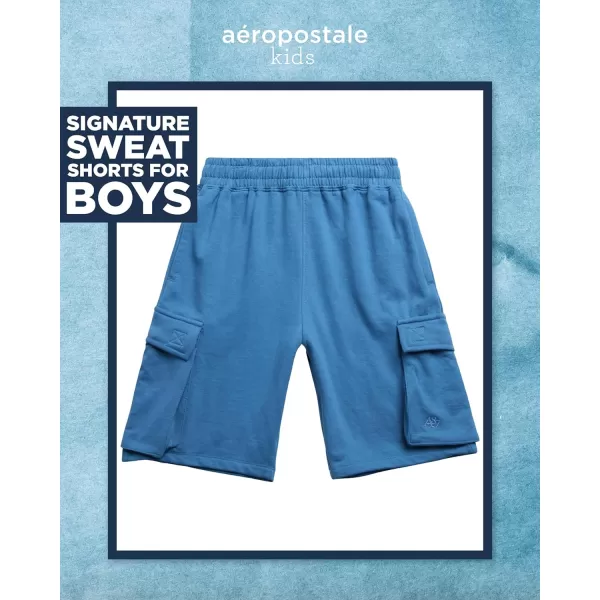AEROPOSTALE Boys Active Shorts  Fleece Sweat Shorts with Pockets  Gym Running Performance Athletic Shorts 416Blue Cargo