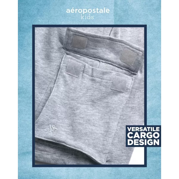 AEROPOSTALE Boys Active Shorts  Fleece Sweat Shorts with Pockets  Gym Running Performance Athletic Shorts 416Grey Cargo