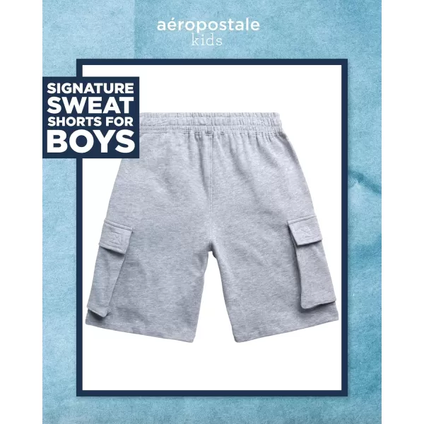 AEROPOSTALE Boys Active Shorts  Fleece Sweat Shorts with Pockets  Gym Running Performance Athletic Shorts 416Grey Cargo