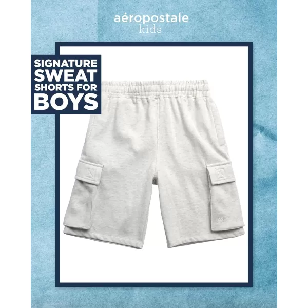 AEROPOSTALE Boys Active Shorts  Fleece Sweat Shorts with Pockets  Gym Running Performance Athletic Shorts 416Oatmeal Cargo