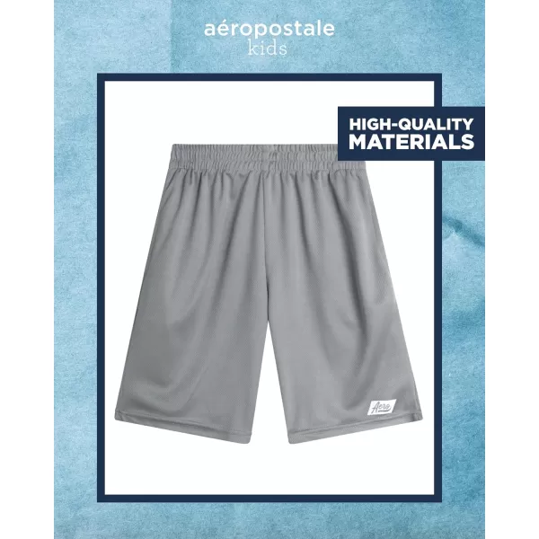 AEROPOSTALE Boys Active Shorts Set  2 Piece Short Sleeve TShirt and Mesh Gym Shorts  Activewear Outfit for Boys 412Blue Grey