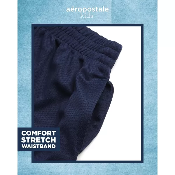 AEROPOSTALE Boys Active Shorts Set  2 Piece Short Sleeve TShirt and Mesh Gym Shorts  Activewear Outfit for Boys 412GreyBlue