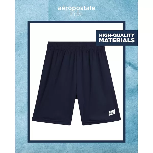 AEROPOSTALE Boys Active Shorts Set  2 Piece Short Sleeve TShirt and Mesh Gym Shorts  Activewear Outfit for Boys 412GreyBlue